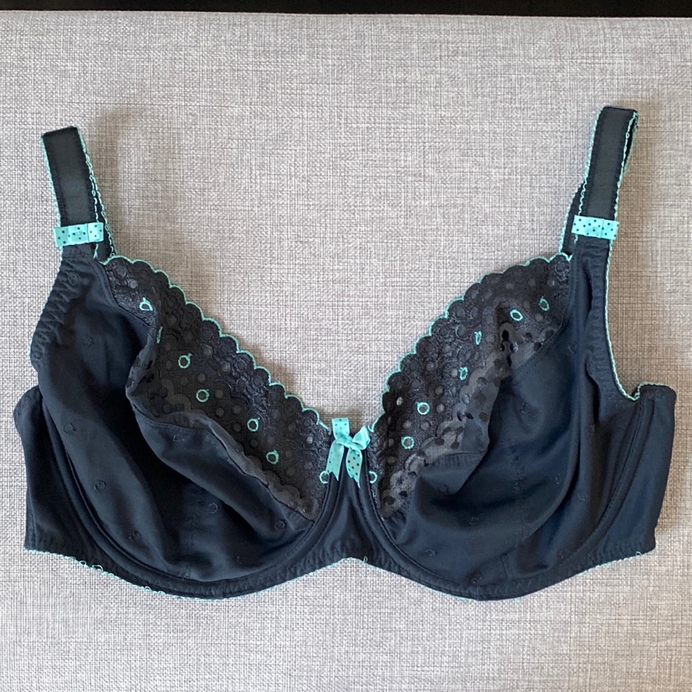 Freya Enchanted Underwire Plunge Balcony Bra in Black and Green
